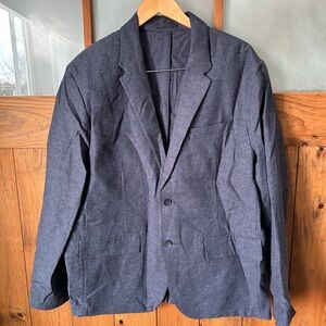 Old Navy Navy Linen Blue Men's Sport Coat Blazer